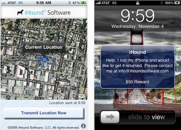 iHound locate iPhone MobileMe-like
